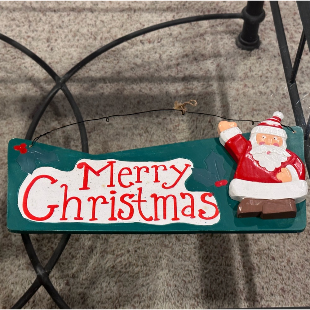 Vintage wooden Merry Christmas sign